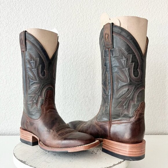 Rod Patrick Mens Cowboy Boots Size 8A Brown Leather Square Toe Western 11" Shaft - Picture 1 of 14